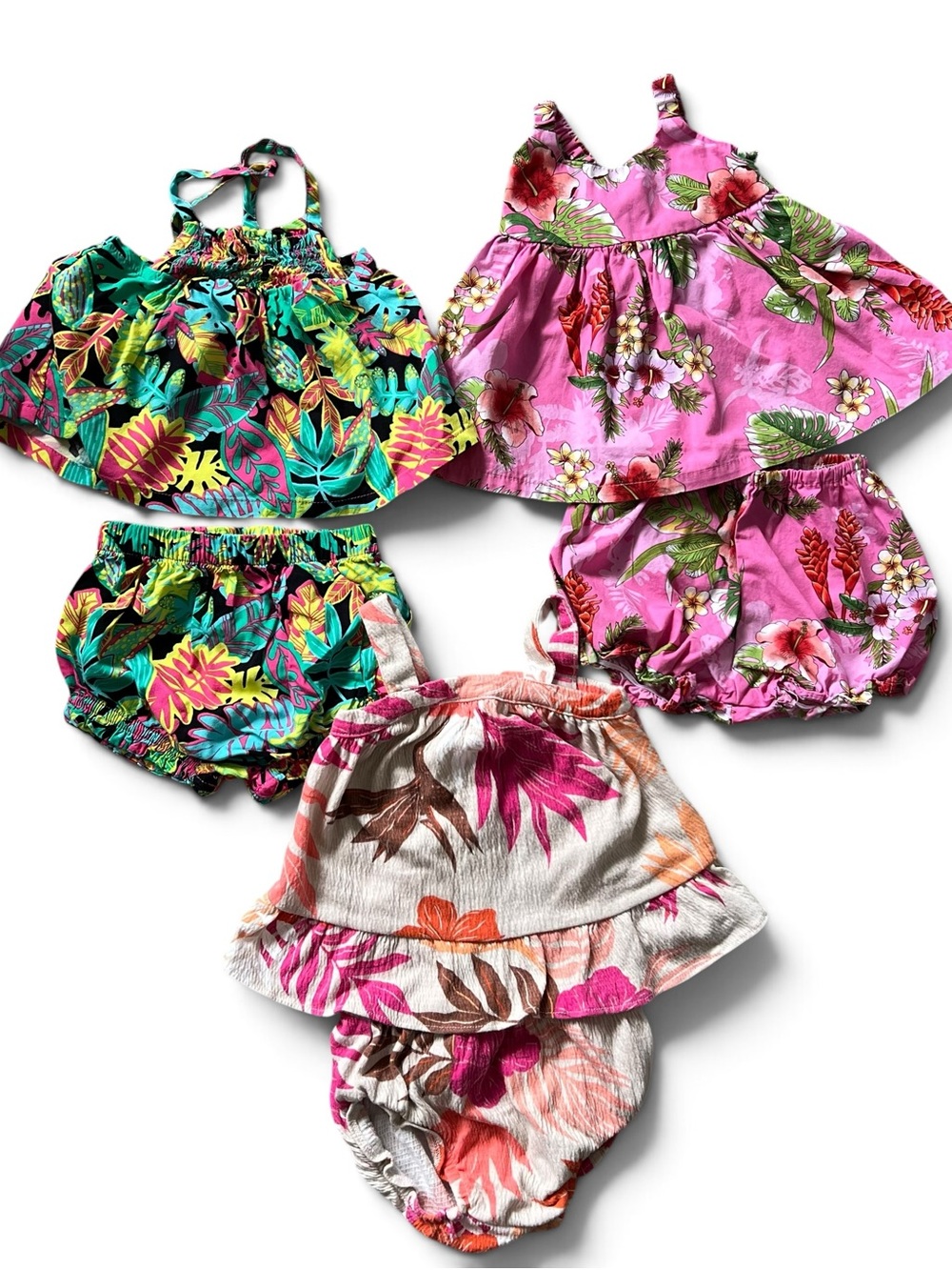 Baby Girl Hawaiian Style 3-Set Bundle, 6 months
